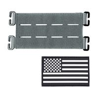 TAXATM Molle Patch Panel with Laser Cutting Loop, Molle Patch Display Holder for Backpack,6X3.2 Mini Patch Board Include American Flag Patch (1 pcs Grey)