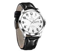 Taxau G8409P Men Watch, white Face Black Band-G8409, ROUND, Minimalist