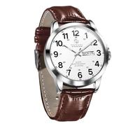 Taxau G8409P Men Watch, white Face Brown Band-G8409, ROUND, Minimalist