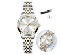 Taxau Watches for Women Elegant Ladies Watches Suitable for Giving Gifts to Mothers/Wife/Girlfriends and Important Friends, L8402-Two Tone, ROUND, amazon watches for women