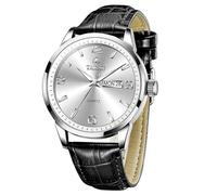 Taxau Waterproof Watches Men's Watch Business Original Leisure Men's Watches Luxury Watch Arabic Numerals Men's Watch with Date and Day Display Watches for Men Bracelet Fine, Black leather strap