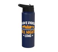 Taxi Driver Driving Cab Taxicab Cabdriver Chauffeur Cabbie Stainless Steel Insulated Water Bottle