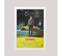 Taxi Driver Robert Deniro Jodi foster Vintage 1970's movie poster Wall Art print (A4 Framed - White Frame)
