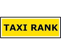 Taxi Rank | 45cm x 15cm | Yellow - Vinyl Sign for Designated Taxi Stands, Pick-Up Zones, Transportation Hubs, Public and Private Areas