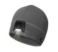 Taximi Head Torch Hat - USB Rechargeable Running Beanie Hat Men and Woman, Hands Free Headlamp Cap for Dog Walking Biking Hiking Darkgray