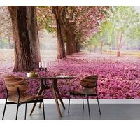 Taxpy 3D Art Photo Wallpaper Mural, Pink Cherry Blossom Floral,250x175cm Wall Murals Decoration Poster for Living Room, Bedroom Art Photo Wallpaper 3D Effect