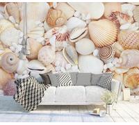 Taxpy 3D Panoramic Custom Wallpaper Mural, Conch Shell,350x250cm Photo Wallpaper 3D Effect, Poster Decoration for Bedroom Living Room Corridor