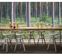 Taxpy 3D Panoramic Custom Wallpaper Mural, Green Trees,350x250cm Art Photo Wallpaper 3D Effect, Poster Decoration for Bedroom Living Room Corridor
