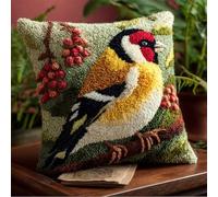 Taxpy 3D Pillow Latch Hook Embroidery Kits Cute Birds DIY Pillow Materials Package Crocheting Rug Yarn Cushion Embroidery Set Fit for Beginners Embroidery Kit Pillowcase Cushion 43X43Cm