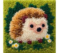 Taxpy 3D Pillow Latch Hook Embroidery Kits Hedgehog DIY Pillow Materials Package Crocheting Rug Yarn Cushion Embroidery Set Fit for Beginners Embroidery Kit Pillowcase Cushion 43X43Cm