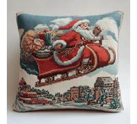 Taxpy Christmas Latch Hook Kit for Adults - DIY Embroidery Cushion Cover 43x43cm - Festive Yarn Crochet Sewing Kit for Home Decor -2