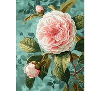 Taxpy Cross Stitch Escape Kit - Relaxing DIY Embroidery for Adults,Printed Canvas for Stress Relief,No Hoop,Mindful Handmade Hobby,Bright Flowers-80x100cm