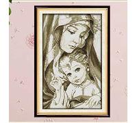 Taxpy Cross Stitch Kits for Adults Advanced Pre-Printed Stamped Virgin Mary Patterns,40X50Cm Embroidery Kit 11Ct 40X50Cm DIY Cross Stitch Craft Kit