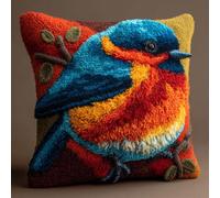 Taxpy Cushion Latch Hook Kit, Animals Birds DIY Pillow Materials Hooks Knitted Embroidered Pillow Embroidery Latch Hook Carpet Kit,17x17inch