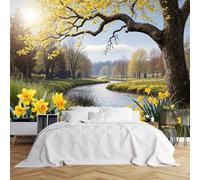 Taxpy Custom 3D Photo Wallpaper Mural Spring Landscape Self-Adhesive Wall Fabric (No PVC) Removable Large Photo Wallpaper for Living Room,Bedroom,Office Home Decoration-430X300Cm