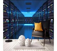 Taxpy Custom Photo Wallpaper 3D Stereoscopic Blue Technology Exhibition Board Background Large Mural Office Study Room Decor Wallpaper-250X175Cm