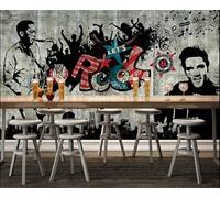 Taxpy Custom Size Wall Murals,Music and Rock Ktv Background Wall Removable and Stick Murals Photo Wallpaper Background Home Decoration（No PVC）-200X150Cm