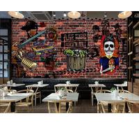 Taxpy Custom Size Wall Murals,Rock and Hip Hop Ktv Music Background Removable and Stick Photo Wallpaper Background Home Decoration（No PVC）-300X210Cm