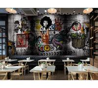 Taxpy Custom Size Wall Murals,Rock and Roll Cement Wall Hip Hop Ktv Music Background Removable and Stick Photo Wallpaper Background Home Decoration（No PVC）-300X210Cm