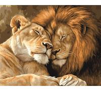 Taxpy DIY Bead Embroidery Kits Two Lions Animals Mosaic Beads Embroidery Handmade Bead Cross Stitch Kits Gift for Friends 50x70cm