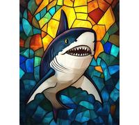 Taxpy DIY Beaded Cross Stitch Kit Colorful Marine Fish Animals Beaded Cross Stitch Kits Beading Pattern Needlework Embroidery Handcraft Kit 50x70cm