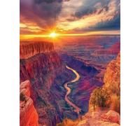 Taxpy DIY Beaded Cross Stitch Kit Fantasy Canyon Landscape DIY Bead Needlepoint Beaded Stitching Cross Stitch Kits Embroidery Set 40x50cm