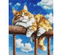 Taxpy DIY Beaded Embroidery Kits Cartoon Cat Animal Beaded Cross Stitch Kits Beading Pattern Needlework Embroidery Handcraft Kit 30x40cm
