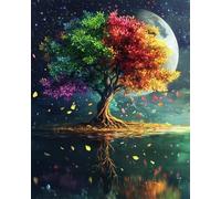 Taxpy DIY Embroidery Beads Colorful Four Seasons Tree Bead Embroidery Kits Fantasy Landscape DIY Bead Embroidery Craft Kit for Beginners Cross Stitch Needlework Set 40x50cm