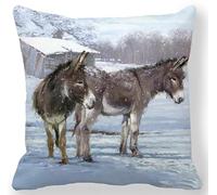 Taxpy DIY Latch Hook kit Cushion Donkey Animal Carpet Cushion Pillowcase Craft Kit,Latch Hook Kits Embroidery for Adults and Beginners 17x17in B