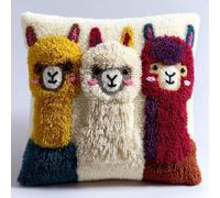 Taxpy DIY Latch Hook Kits, Animal Alpaca Pillow Embroidery Carpet Set Needlework Crocheting Cushion Pillow Case Embroidery Set 43x43cm