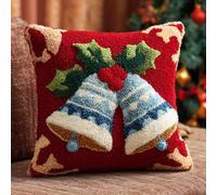 Taxpy DIY Latch Hook Kits, Cartoon Bell Pillow Embroidery Carpet Set Needlework Crocheting Cushion Pillow Case Embroidery Set 43x43cm