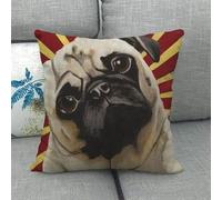 Taxpy DIY Latch Hook Kits Cute Pug Cushion Cover,Animal Embroidery Set,Latch Hook Set for Children,Adults Or Beginners 17X17In