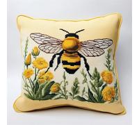 Taxpy DIY Latch Hook Kits for Adults Bees and Flower Animals Latch Hook Cushion Kit Crochet, Cushion, Rug, Sewing, Craft, Gift for Home and Sofa 17x17in