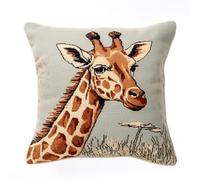 Taxpy DIY Latch Hook Kits Giraffe Animal Pillowcase/Cushion Cover Making Kits Statement Rug, Latch Hook Kits for A Starter Project 17x17in