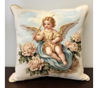Taxpy DIY Latch Hook Pillow kit Cute Little Angel Latch Hook Kits for Adults Cushion，Embroidery Crafting Pillow Cover Latch Hook Pillow Cover 17x17in