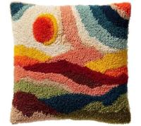 Taxpy DIY Latch Hook Pillow Kit - Desert Bloom Event Design, Easy for Beginners with Pattern, Crochet Craft Set for Home Decor, 43x43cm Pillowcase Cushion