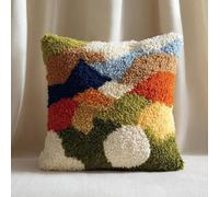 Taxpy DIY Latch Hook Pillow Kit - Desert Bloom Event Design, Easy for Beginners with Pattern, Crochet Craft Set for Home Decor, 43x43cm Pillowcase Cushion