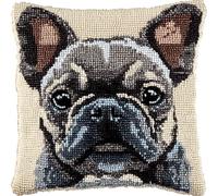 Taxpy DIY Latch Hook Pillow Kit Pre-Printed Hook and Latch Rug Kits Animal 17X17 Inch.Cross-Stitch Embroidery Cushion Cover for Home Sofa Decoration