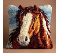 Taxpy DIY Latch Hook Pillow Kit Pre-Printed Hook and Latch Rug Kits Emotional 17X17 Inch.Cross-Stitch Embroidery Cushion Cover for Home Sofa Decoration