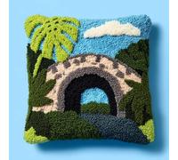 Taxpy DIY Latch Hook Pillow Kit Pre-Printed Hook and Latch Rug Kits Landscape 17X17 Inch.Cross-Stitch Embroidery Cushion Cover for Home Sofa Decoration