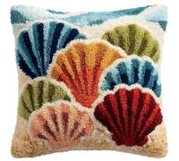 Taxpy DIY Latch Hook Throw Pillow Cover Scallop 17X17In