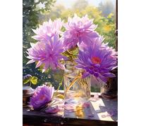 Taxpy DIY Paint by Numbers Kits（No Frame） 40x50cm Lotus in A Vase Oil Painting Kits On Canvas with Brushes and Acrylic Pigment，for Home Decor