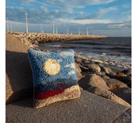 Taxpy Kit Pre-Printed Hook and Latch Rug Kits Latch Hook Cushion Kit for Adults Beginners Beach and Moonlight 17X17 Inch.Cross-Stitch Embroidery Cushion Cover for Home Sofa Decoration