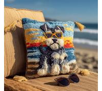 Taxpy Latch Hook Cushion Kit for Adults Beginners Animal All-in-One DIY Rug Making Kit with Hook, Yarn & Canvas-Creative Craft Gift- Home Decor Pillow Cover 17X17 Inch