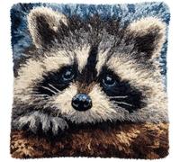 Taxpy Latch Hook Cushion Kit for Adults Beginners - Complete All-in-One DIY Rug Making Kit with Hook, Yarn & Canvas - Creative Craft Gift- Home Decor Pillow Cover (Animal 17X17 Inch.