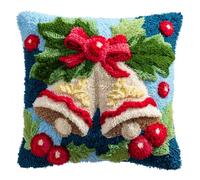 Taxpy Latch Hook Cushion Kits, Cartoon Bell Latch Hook Pillow Case Kits Embroidery Kit Carpet Set 43x43cm, DIY Needlework Pillow Cover Sofa Cushion Rug Making Kit