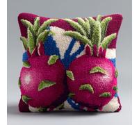 Taxpy Latch Hook Cushion Kits, Cartoon Fruits Latch Hook Pillow Case Kits Embroidery Carpet Set, Sofa Cushion Making Kit, DIY Craft Kit 43x43 cm