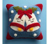 Taxpy Latch Hook Cushion Kits, Christmas Bells Pillow Case Cushion Rug Cover DIY Needlework Embroidery Kits Handmade Hook Set 43x43cm