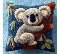 Taxpy Latch Hook Cushion Kits, Koala Latch Hook Pillow Case Kits Embroidery Kit Carpet Set 43x43 cm, DIY Needlework Pillow Cover Sofa Cushion, DIY Craft Kit