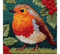 Taxpy Latch Hook Kit, Animals Birds Cushion DIY Pillow Materials Package 43cmX43cm Hooks Knitted Embroidered Carpet Pillow Embroidery Latch Hook Carpet Kit